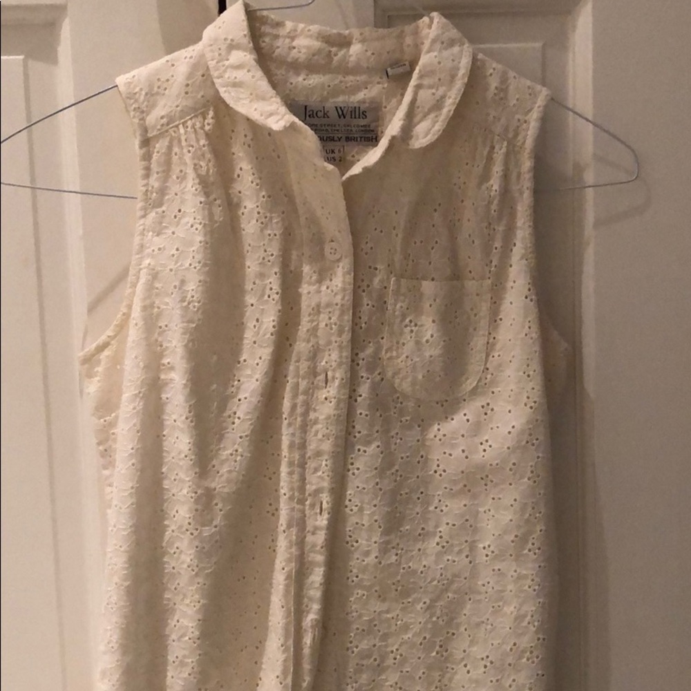 Jack Wills eyelet sleeveless button down